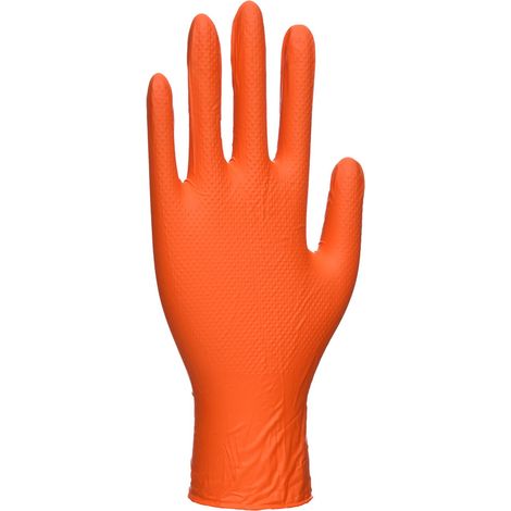 Einweg-Nitrilhandschuhe puderfrei (Packung 100) - Größe XXL - Orange - Portwest