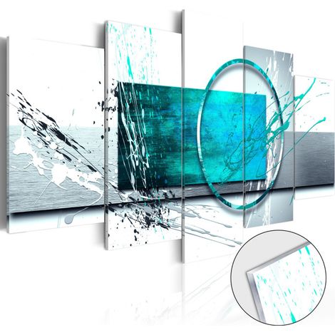 Tableau sur Verre Acrylique "Turquoise Expression" 50 x 100 cm (1/2)