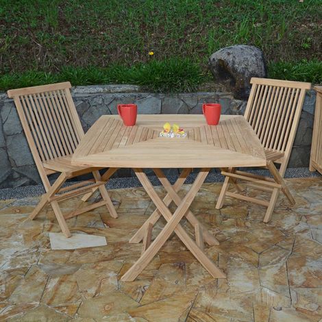 Salon de jardin en teck massif Malo, 2 places (1/5)