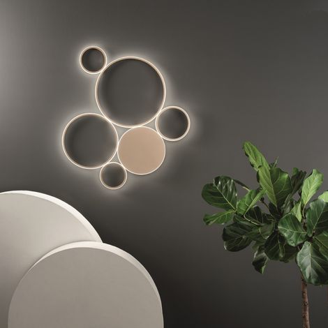 Plafoniera LED POIS in metallo verniciato 93x84 cm Oro (1/3)