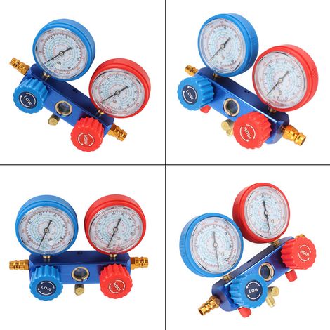 Manomètre pour réfrigérant R134a pour climatisation avec tuyaux de charge de 1,5 m (1/5)