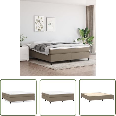 The Living Store Boxspringbett mit Matratze Taupe 180x200 cm Stoff - Boxspringbett - Doppelbett - Bettenrahmen - Matratze - Matratzentopper (1/5)