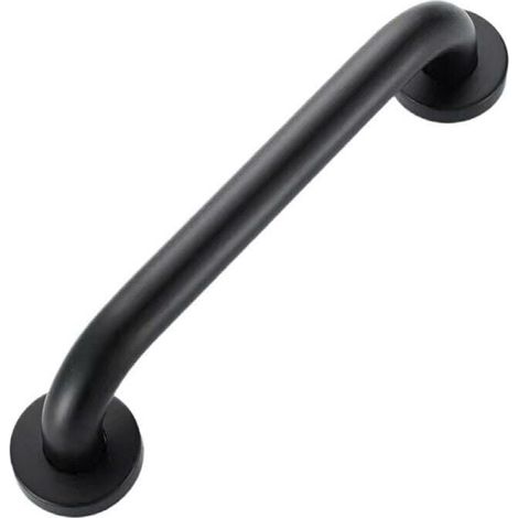 Barre d'appui NOIRE 400mm pour douche et WC, poignée de sécurité handicapé, rampe de soutien salle de bain, accessoire stable pour toilettes et cabine, maintien mural robuste (1/5)