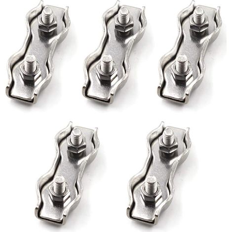 Morsetto per cavo metallico M6 in acciaio inossidabile 304, 5 pezzi (1/4)