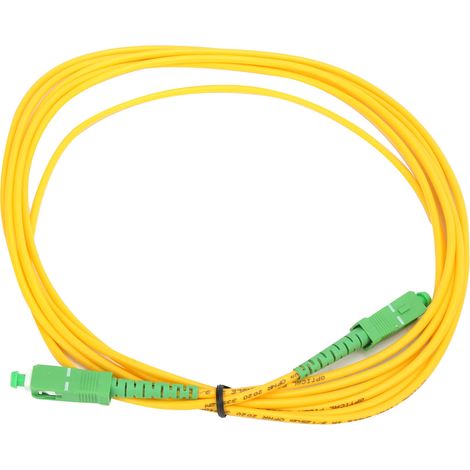Câble fibre optique SC/APC vers SC/APC SM DX3.0 3M PVC, cordon de raccordement jaune, brassage monomode, longueur 3 mètres. (1/5)