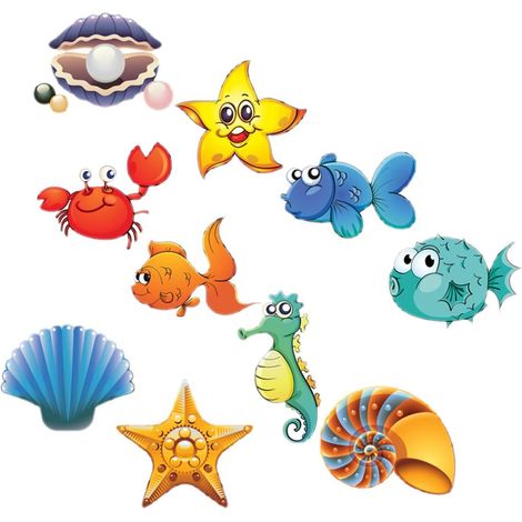 Durable Non Slip Bathroom Decals with Marine Design PVC