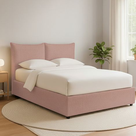Letto Matrimoniale Wetherby, Sfoderabile, Contenitore Made in Italy, Rosa (1/5)