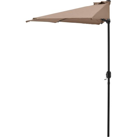 Demi-parasol sur terrasse sur balcon polyester 300cm x 150cm x 230 cm beige