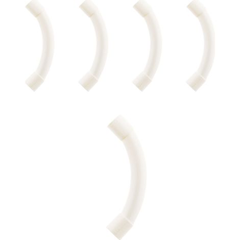 Lot de 5 courbes grand rayon Ø25mm - Blanc - Zenitech