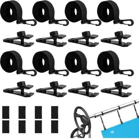 Sangles de Fixation pour Bâche de Piscine – Kit de 8 Pièces pour Couverture Solaire, Enrouleur et Terrasse (1/5)