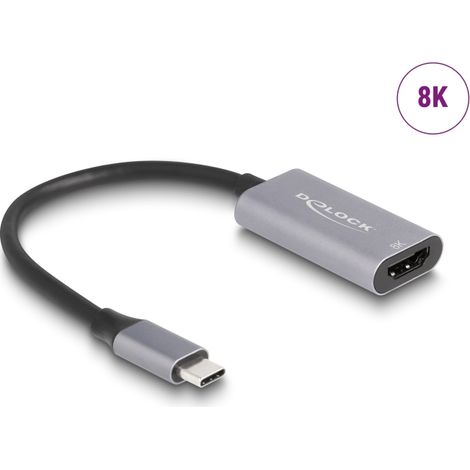 Delock Adaptador USB Type-Câ¢ a HDMI (Modo DP Alt) 8K con funciÃ³n HDR aluminio