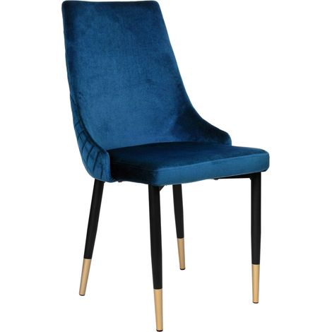 Fauteuil Vermont Velvet bleu marine recouvert de velours (1/5)