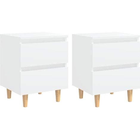 Set di 2 comodini con cassetti 40 x 35 x 50 cm in legno ingegnerizzato bianco DEC035957
