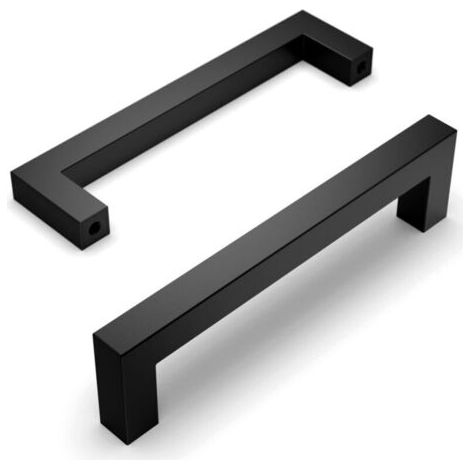 Set mit 10 schwarzen Küchenschrankgriffen, 128 mm Lochabstand, Edelstahlgriffe für Schränke und Küchentüren