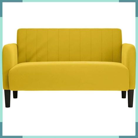 Canapé causeuse - 4100593 - Jaune velours côtelé - 2 places - Largeur assise 109 cm (1/5)