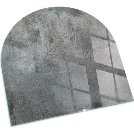 Plaque Carrée pare-feu en verre trempé pour cheminée protection du sol contre la chaleur Texture de surface brute 100x100 cm (1/5)