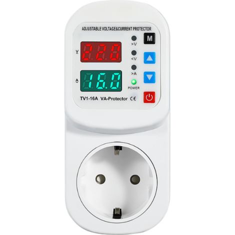 AC 80 210V 16A(Double Affichage Standard eu Protecteur de Surtension Prise de Protection de Courant de Tension Automatique, Voltmètre de (1/5)
