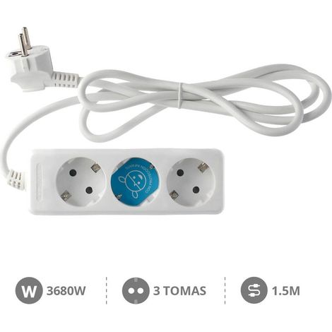 Base múltiple Serie Estándar 3T (3x1.5mm) 1,5M Blanco (1/2)