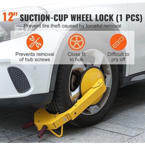 Antivol Roue Acier Réglable, 1 Bloque Roue Remorque, Cadenas Pneu Anti-Vol, Mordache Pneu pour Camping-Car, Voiture, Camion, SUV (1/5)