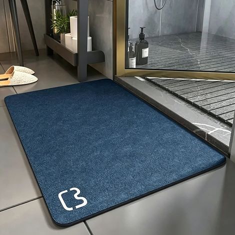 Tapis de Bain en Diatomite 60x90 cm - Séchage Rapide, Antidérapant et Absorbant - Paillasson de Porte Luxueux pour Salle de Bain-lsw (1/2)