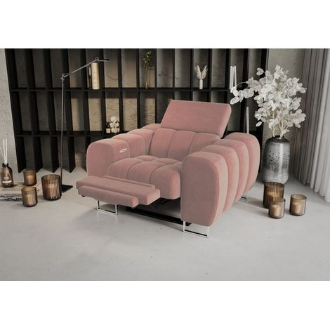 Sessel mit Relaxfunktion BASTIEN RELAX in Stoff Terra Rosa (1/2)