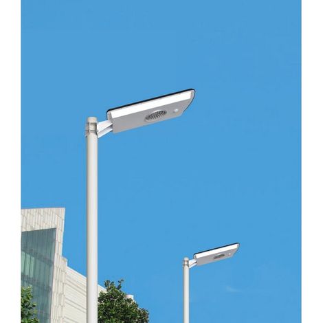 Eclairage solaire exterieur intelligent module solaire 15W intégré, led 10W blan (1/4)