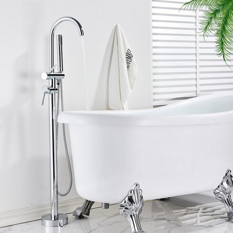 Robinet mitigeur de baignoire au sol chrome, Lactis (1/5)