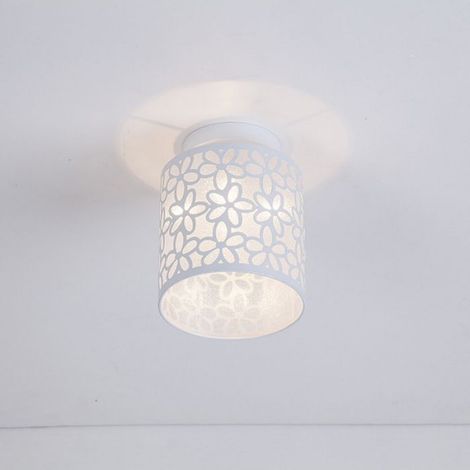Plafonnier Moderne Suspension Lustre Abat-Jour luminaire pour Chambre Couloir Entrée Blanc