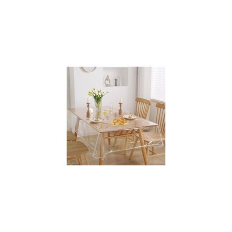 Lntyq Nappe Transparente 220x140cm, Nappe de Table en PVC, Nappe Film de Protection pour Table, Imperméable Lavable et Résistante Nappe Rectangulaire Prévenir Les Rayures sur Les Tables et Les Meubles (1/5)