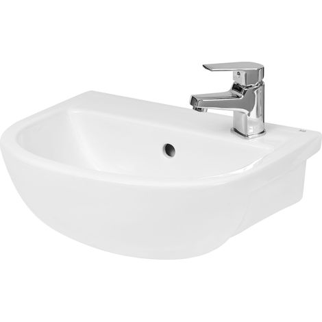 Round Ceramics Semi Recessed 1 Tap Hole Basin (Tap Not Included), 400mm - Balterley