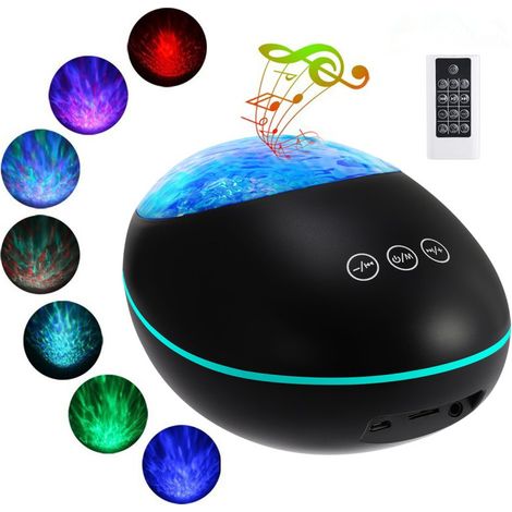 Projecteur Ciel Etoile,8 Modes Lampe Projecteur LED étoile,éclairage Planetarium Projecteur Luminosité Réglable avec Haut-Parleur Bluetooth,Télécommande,Minuterie pour Bébé Enfant Adulte (noir)