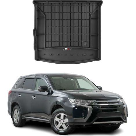Tapis de Coffre 3D TPE Premium Compatible avec Mitsubishi Outlander III PHEV 2014-2022  Bac de Protection de Coffre Intérieur antidérapant Revêtement de Coffre Bords Hauts pour Voiture Noir (1/5)