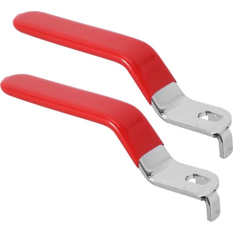 Poignée de Vanne à Bille 2 Pièces 6x10 en Fer et Pvc Rouge (1/5)