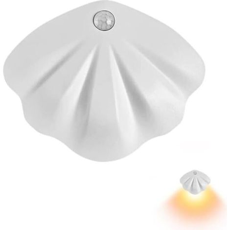 Veilleuse à détecteur de mouvement, veilleuse LED rechargeable, 3 modes d'éclairage, batterie 1200 mAh, avec base magnétique (blanche) (1/4)