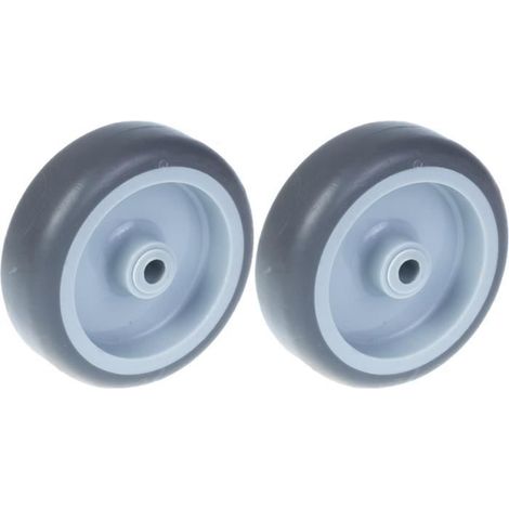 Roue - Lot de 2 - Diamètre 75mm - Capacité 120kg - Caoutchouc gris (1/5)