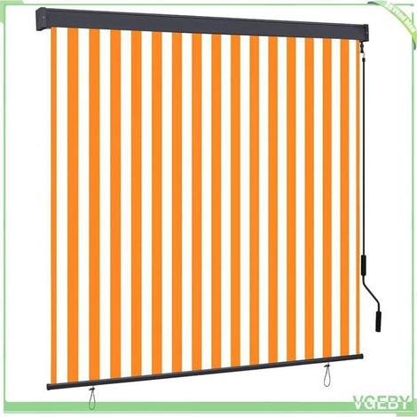 ABI Store Roulant Extérieur Rayé Orange et blanc 180 x 250 cm tissu 7291712157523 (1/5)