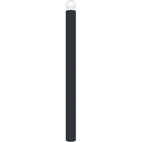 Potelet à sceller Opus - acier - tête boule blanche et tube Ø 102 - anthracite mat - RAL 7016