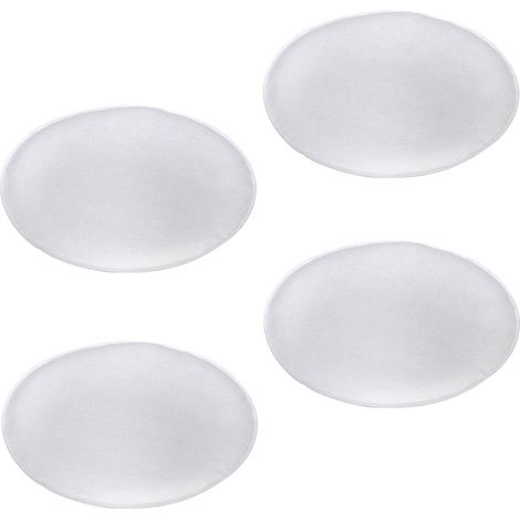 Idimex – Lot de 4 coussins d'assise ronds en feutre blanc 35x35cm – Épaisseur 2cm pour confort optimal – Compatible avec toutes chaises intérieures