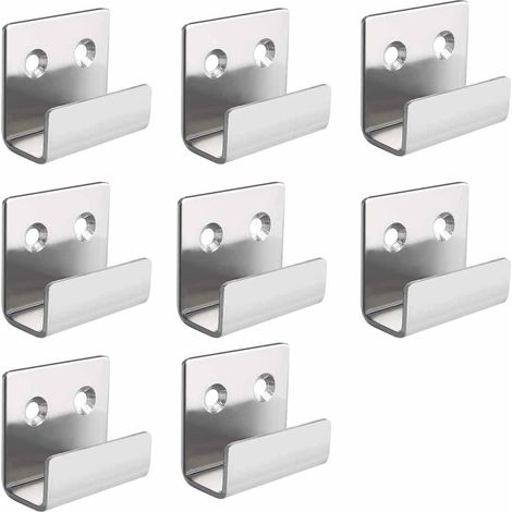 Crochet Acier Inoxydable - 40 mm x 35 mm x 15 mm - Pour Carrelage Miroir Verre Mur Lisse - 8 Pièces (1/5)