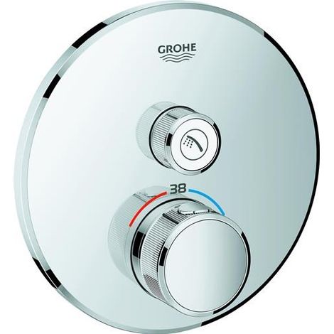 Thermostat Grohtherm SmartControl 29118 FMS rond 1 ASV acier satiné