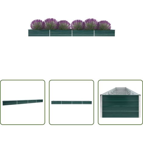 Hochbeet - Garten-Hochbeet Verzinkter Stahl 600x80x45 cm Grün (1/5)