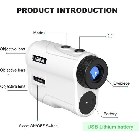 Télémètre laser de golf rechargeable 600 m avec rampe de drapeau verrouillée pour extérieur, jumelles télémétriques (1/5)