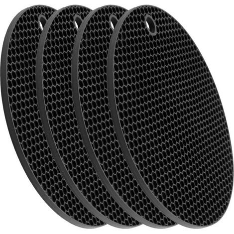 Dessous De Plat Silicone 4 Circulaire, sous-Plat, Antidérapant, Durable Dessous De Plat en Silicone Résistant, Résistants Dessous De Cuisine pour Casseroles Chaudes, Poêles (1/4)