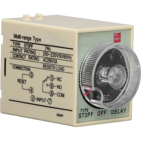 Relais temporisé ST3PF 10S, boîtier ABS durable, volume compact, fabrication soignée, longue durée de vie (1/5)