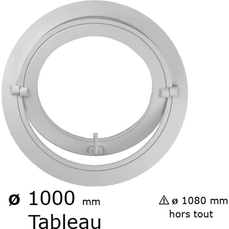 Fenêtre ronde basculante PVC vitrage clair diam. 100 cm tableau pour pose en neuf (1/4)