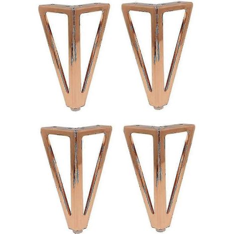 Quatre pieds de meubles en métal, pieds triangulaires pour armoires, pieds de rechange pour tables et chaises, or rose, quincaillerie pour meubles. (1/5)