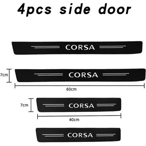 (4 pièces Corsa) Protection de seuil de porte de voiture tendance, couvre-pédale d'accueil, bande de protection anti-rayures et anti-sécheresse, compatible avec les accessoires Opel Corsa (1/4)