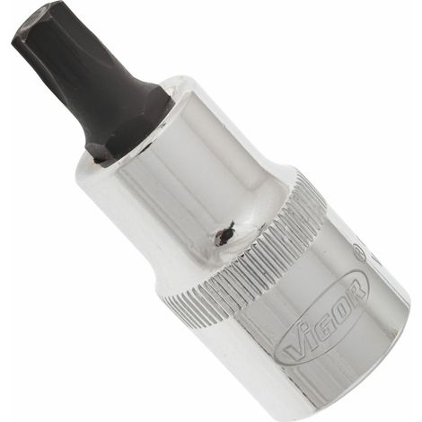 VIGOR Schraubendrehereinsatz, V2156, 1/2 (12,5 mm) Vierkant hohl, Innen TX Profil, SW T45 (1/4)