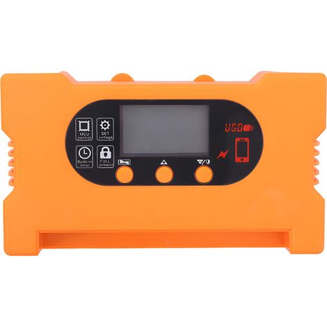 Contrôleur de charge solaire 40 A, régulateur intelligent pour panneaux solaires 12 V/24 V avec deux ports USB/Type-C et écran OLED, contrôleur de charge solaire PWM (1/5)