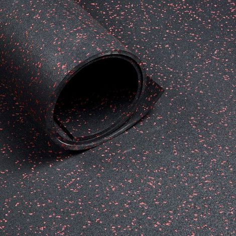 Pavimento sportivo - Rotolo da 12,5 m2 - Spessore 10 mm - Nero / Rosso (1/5)